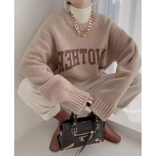 Women's Sweater Long Sleeve Sweaters and Cardigans Fashion Letter