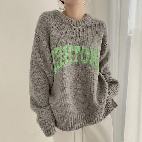 Women's Sweater Long Sleeve Sweaters and Cardigans Fashion Letter