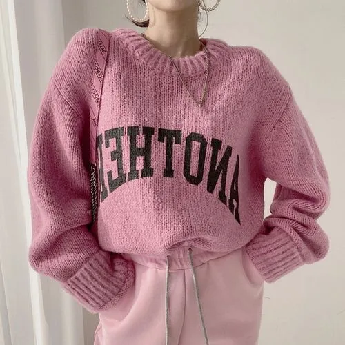 Women's Sweater Long Sleeve Sweaters and Cardigans Fashion Letter