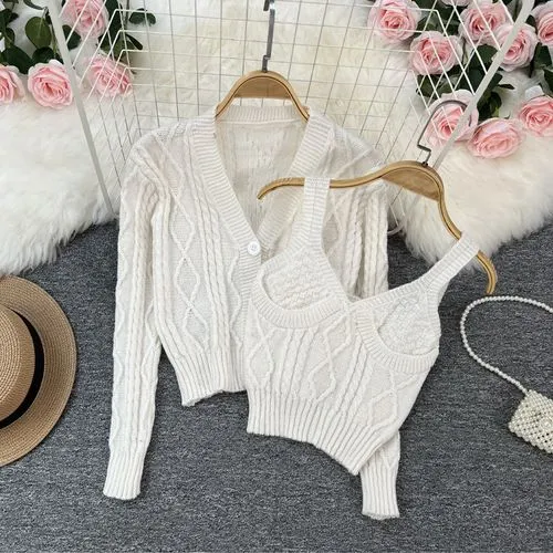 Women's Sweater Long Sleeve Sweaters Cardigans Button Solid Color